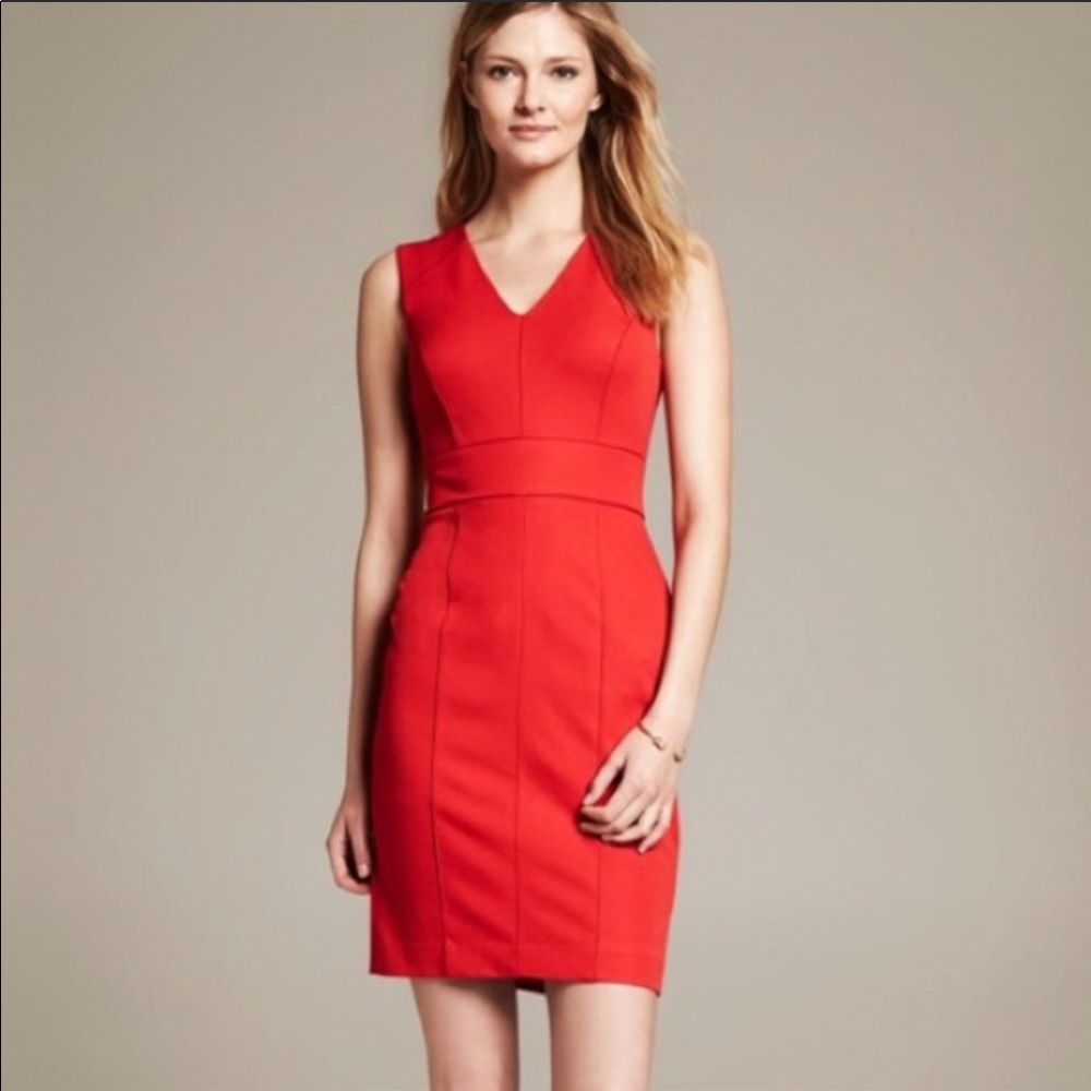 Banana Republic Sloan Piped Sheath Dress NWT